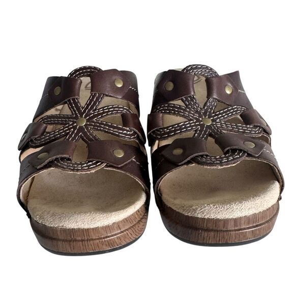 Dansko Brown Leather Cut Out Clog Sandals Sz 36 - Picture 4 of 8